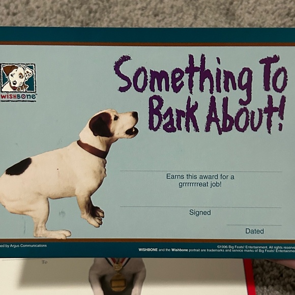 Vintage Wishbone Dog Gift Set Button Stickers Award Cards Pencil - Picture 8 of 8